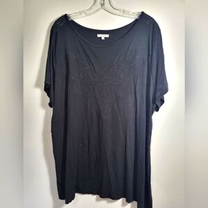 Maurices black short sleeve tunic women's 2X  #2088